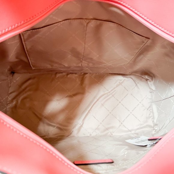 Michael Kors Gilly Large Drawstring Travel Tote Shoulder Bag Grapefruit Pink - Picture 10 of 10